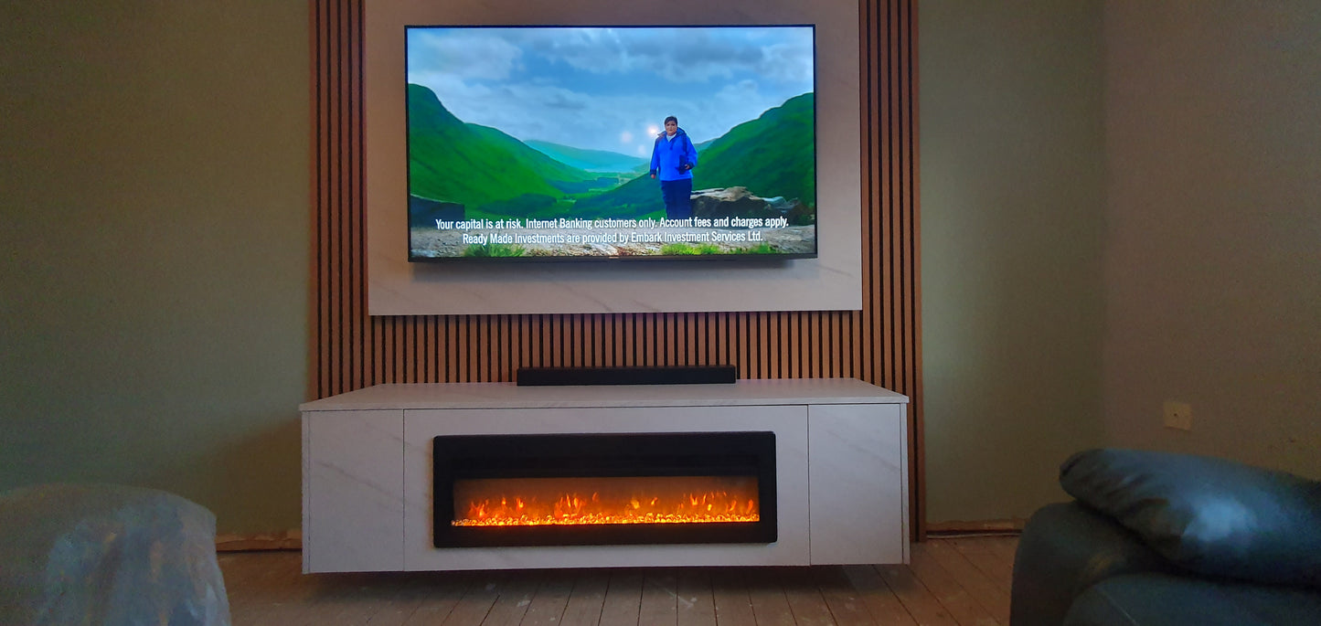 Feature wall Fireplace package with Tv Backpanel and acoustic panels